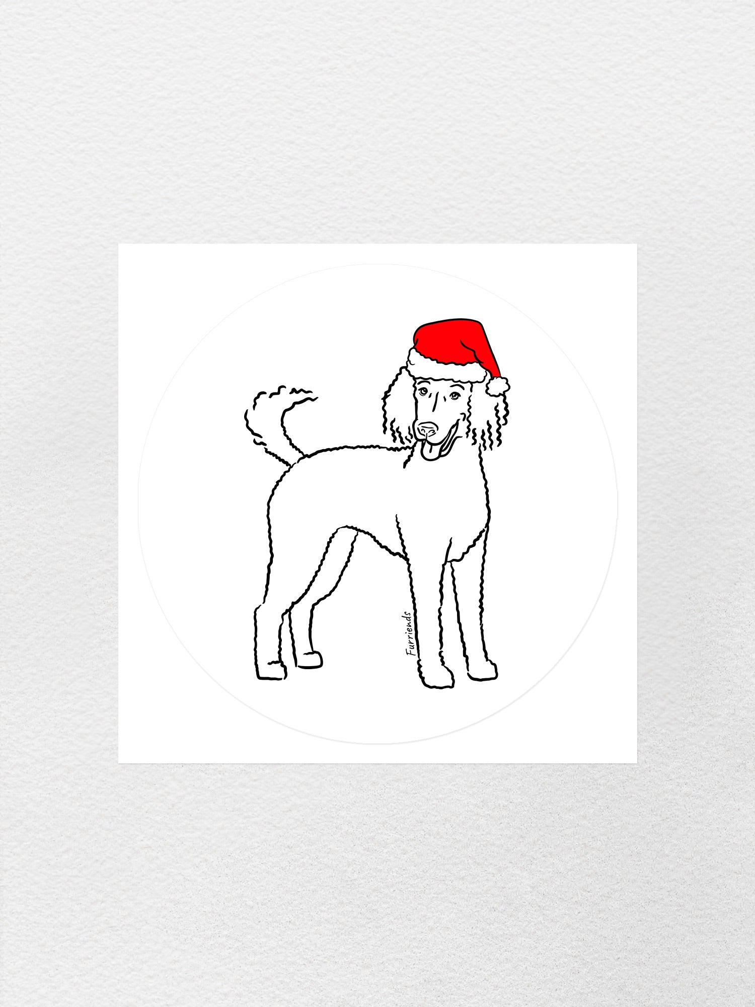 Standard Poodle Christmas Edition Sticker