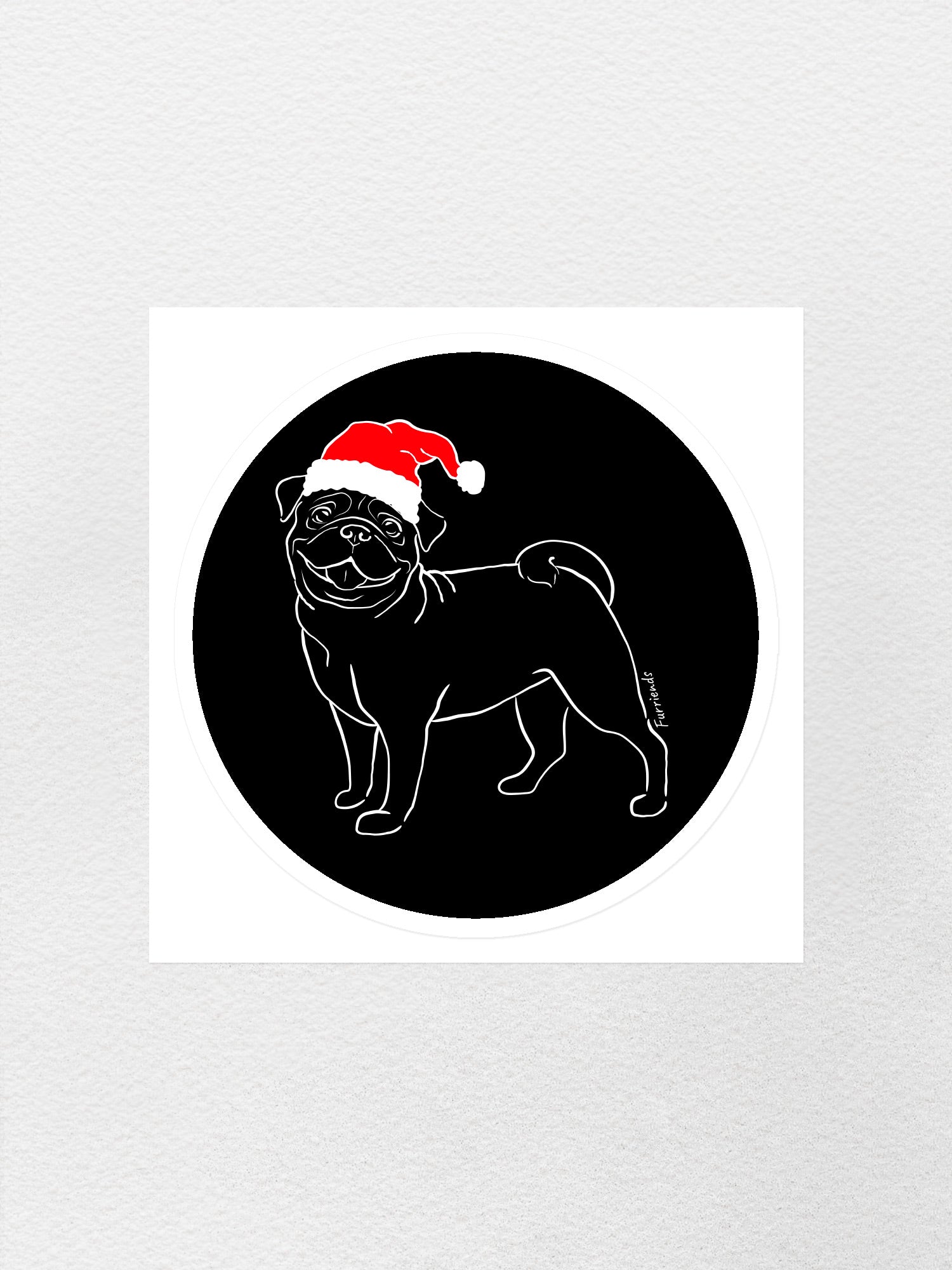 Pug Christmas Edition Sticker