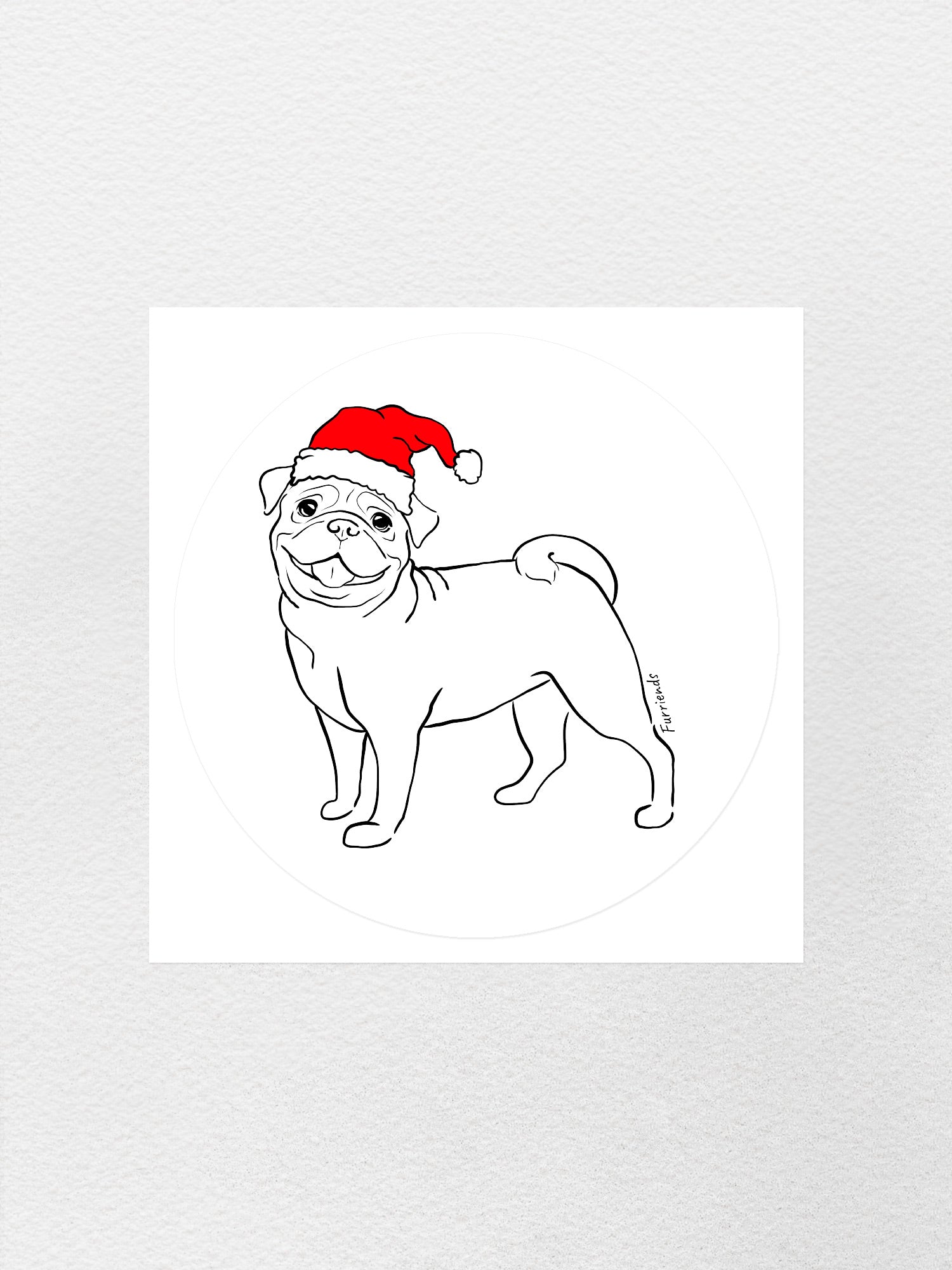 Pug Christmas Edition Sticker