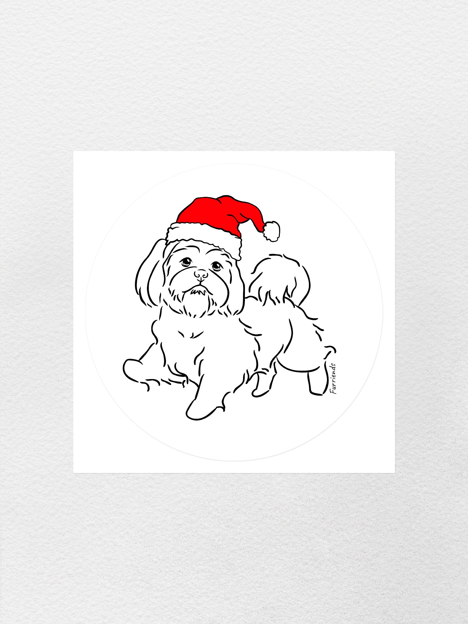 Shih Tzu Christmas Edition Sticker