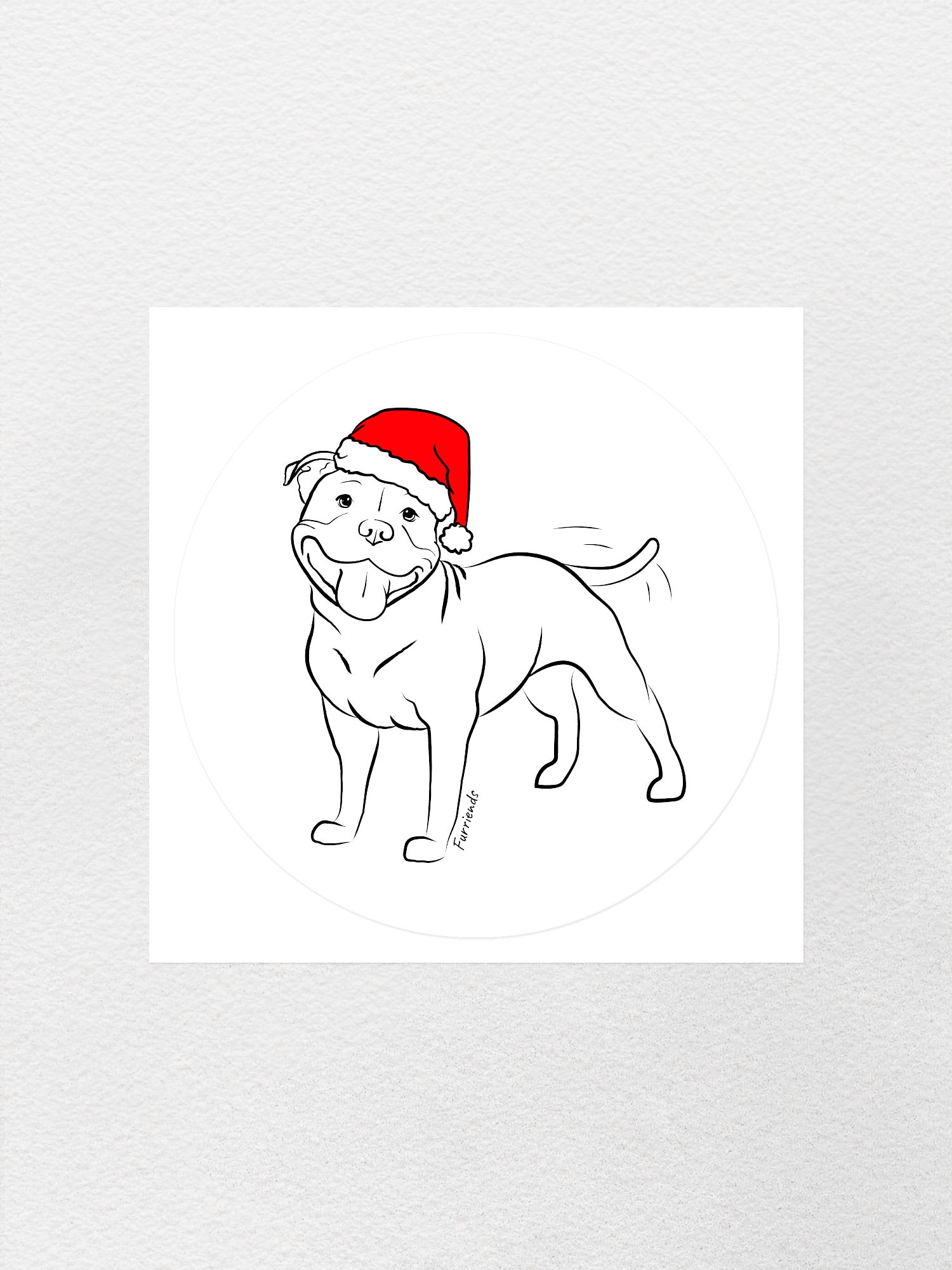 Staffordshire Bull Terrier Christmas Edition Sticker