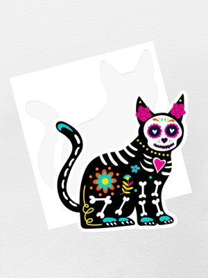 Sugar Skull Cat Sticker