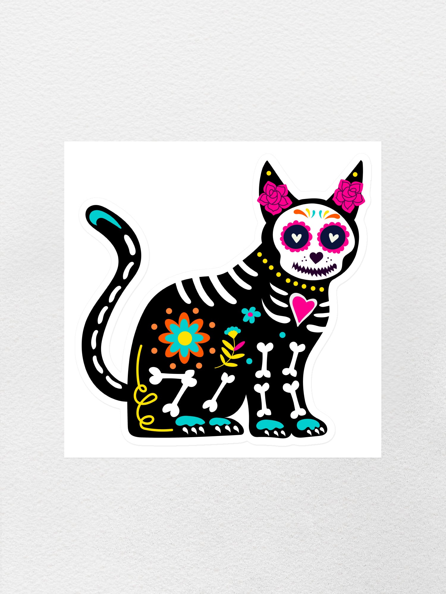 Sugar Skull Cat Sticker