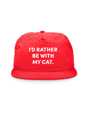 I'd Rather Be With My Cat. Quick-Dry Cap