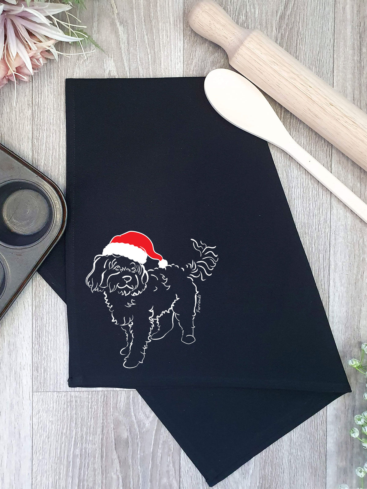 Cavoodle Christmas Edition Tea Towel