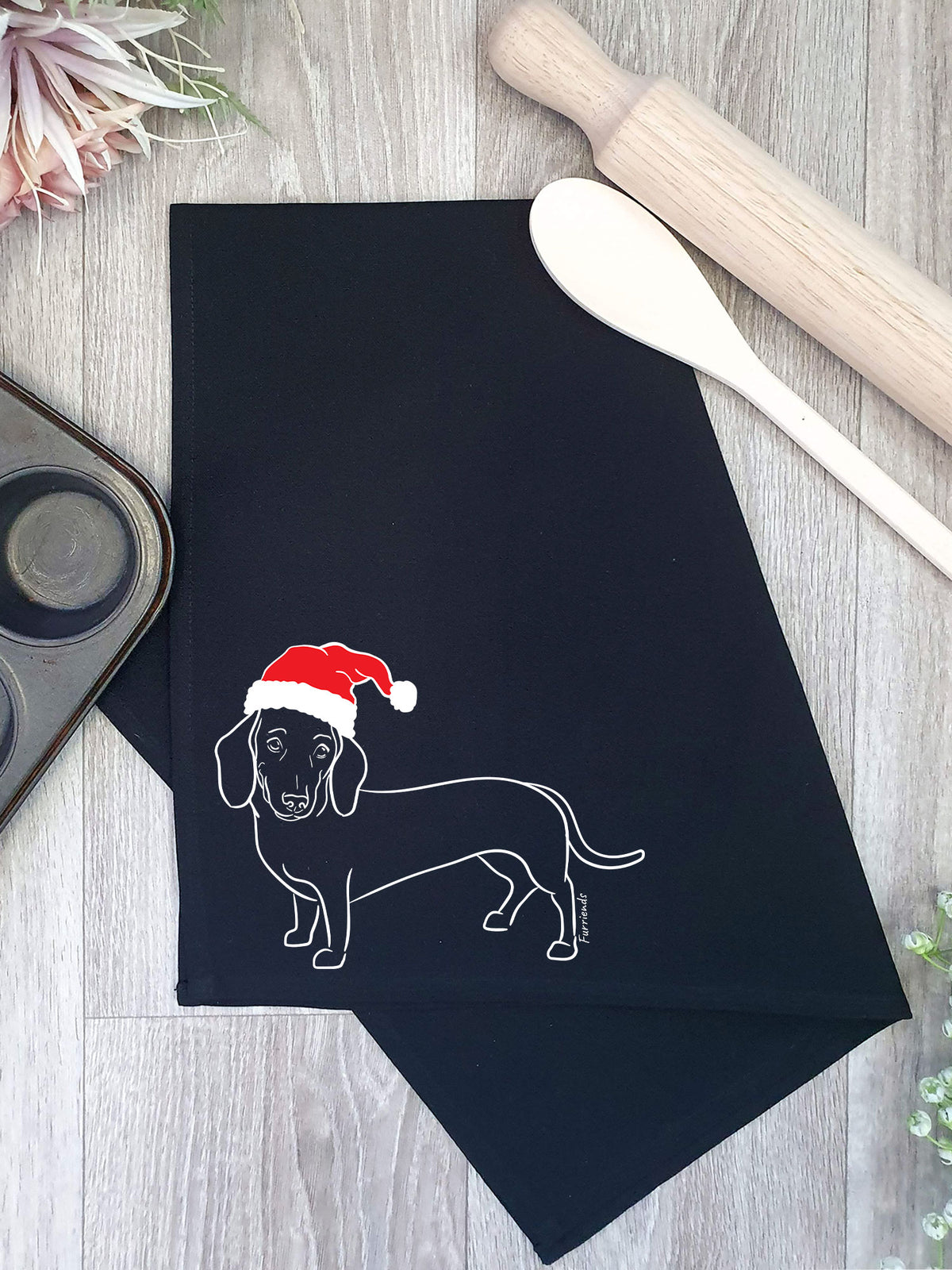 Dachshund Christmas Edition Tea Towel