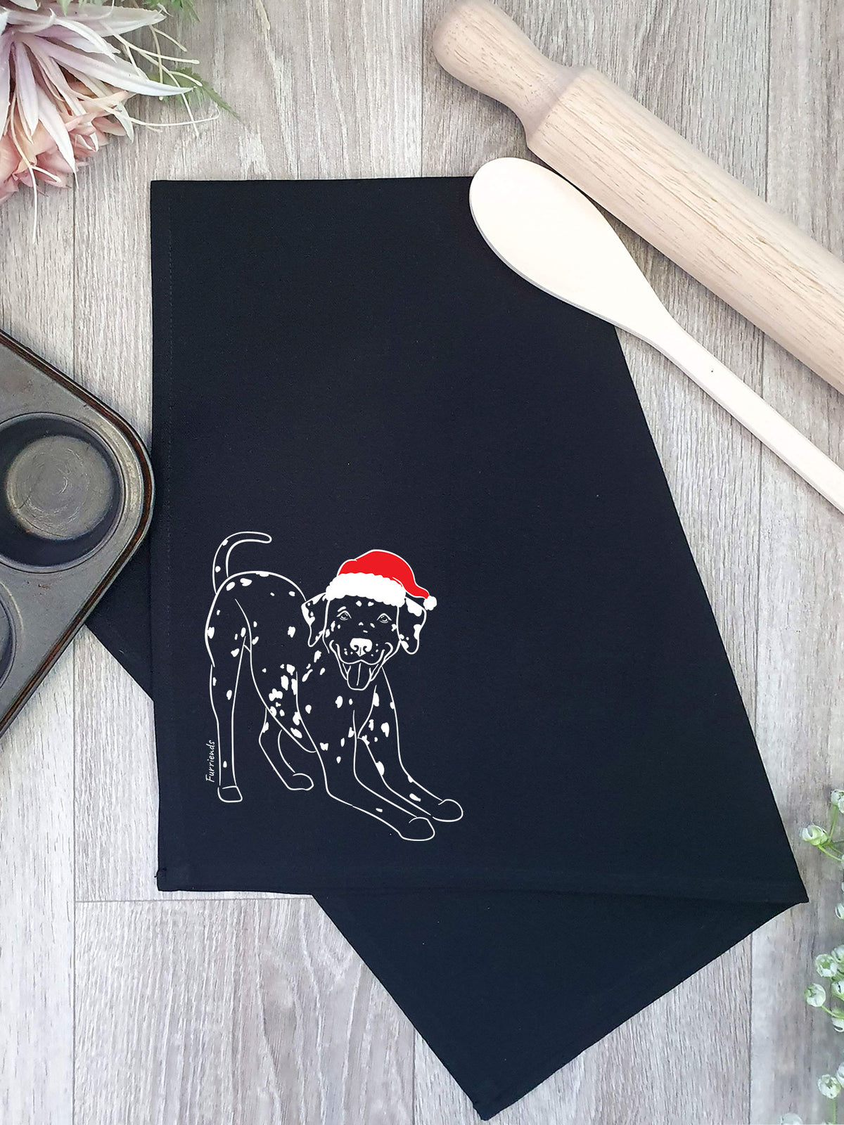 Dalmatian Christmas Edition Tea Towel