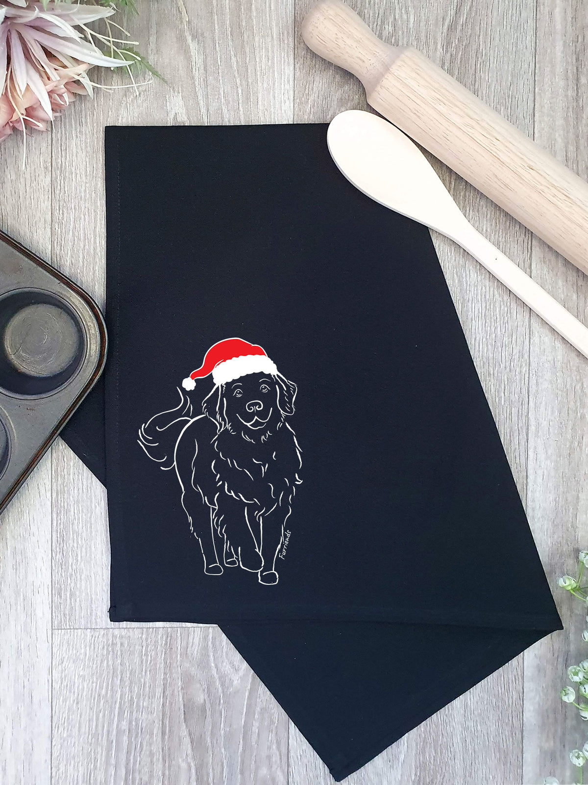 Golden Retriever Christmas Edition Tea Towel