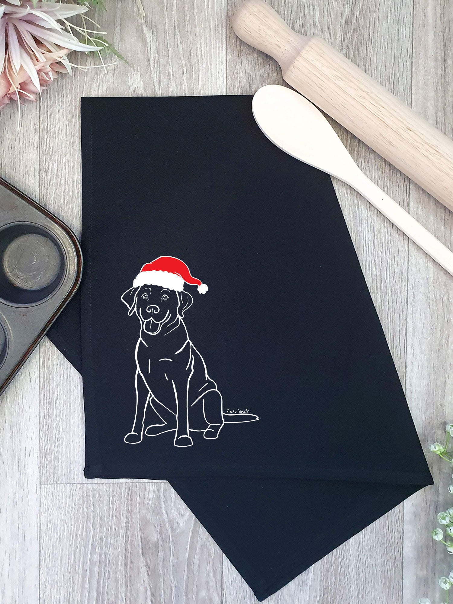 Black Labrador Dish Towel