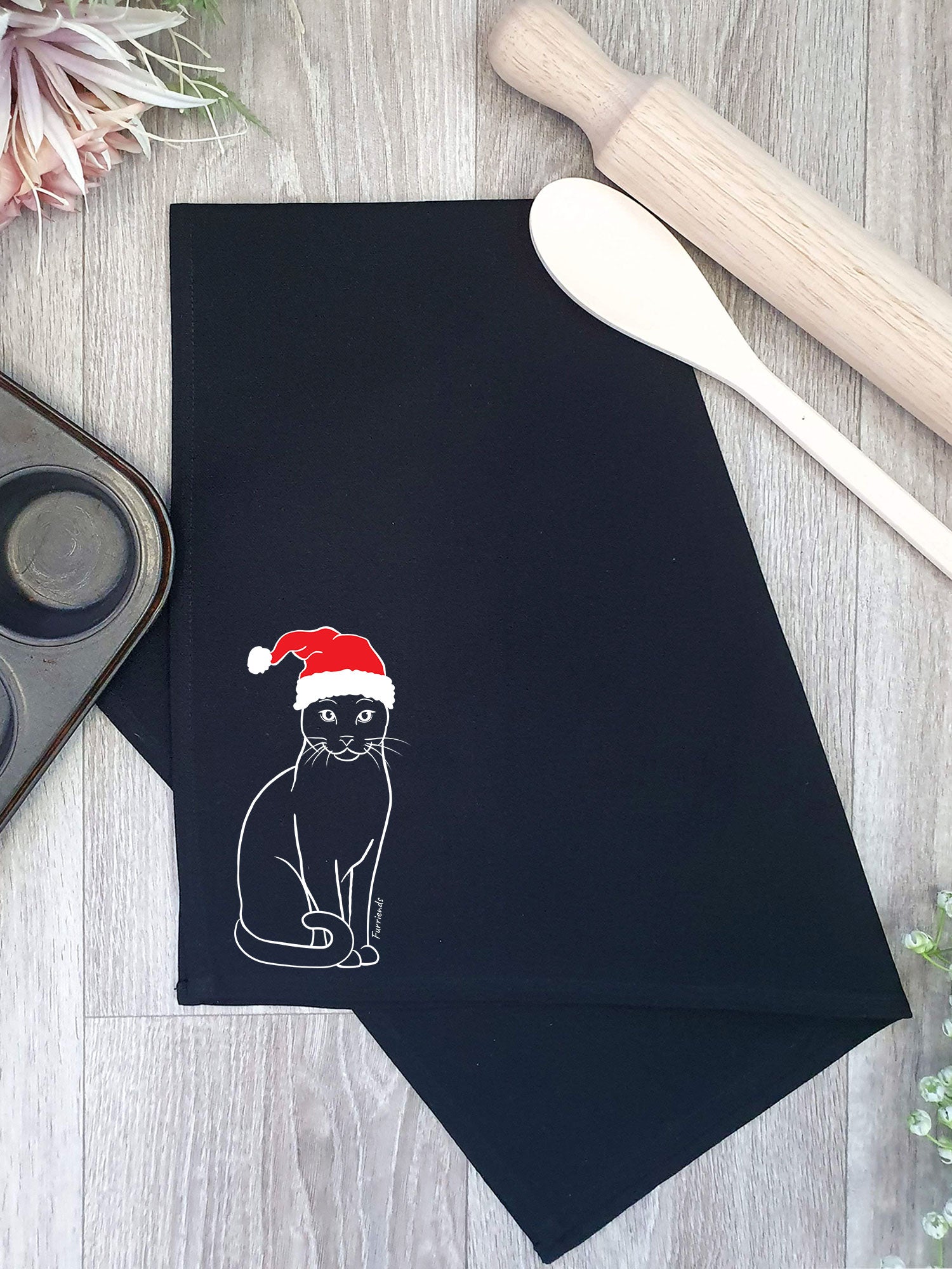 Russian Blue Christmas Edition Tea Towel