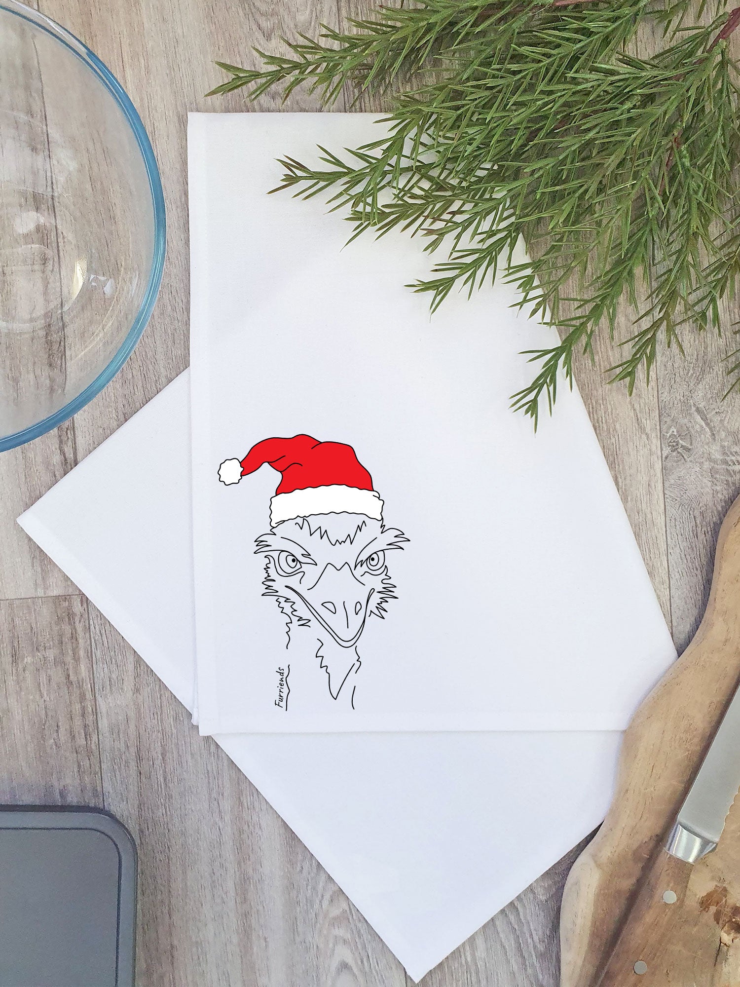 Emu Christmas Edition Tea Towel