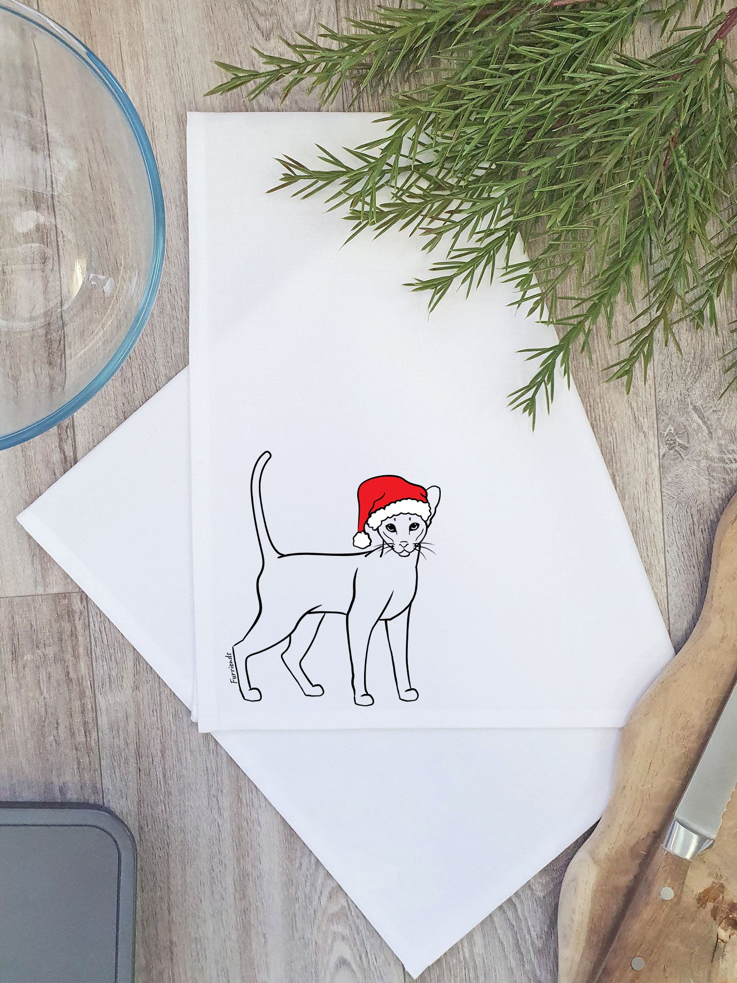 Siamese Christmas Edition Tea Towel