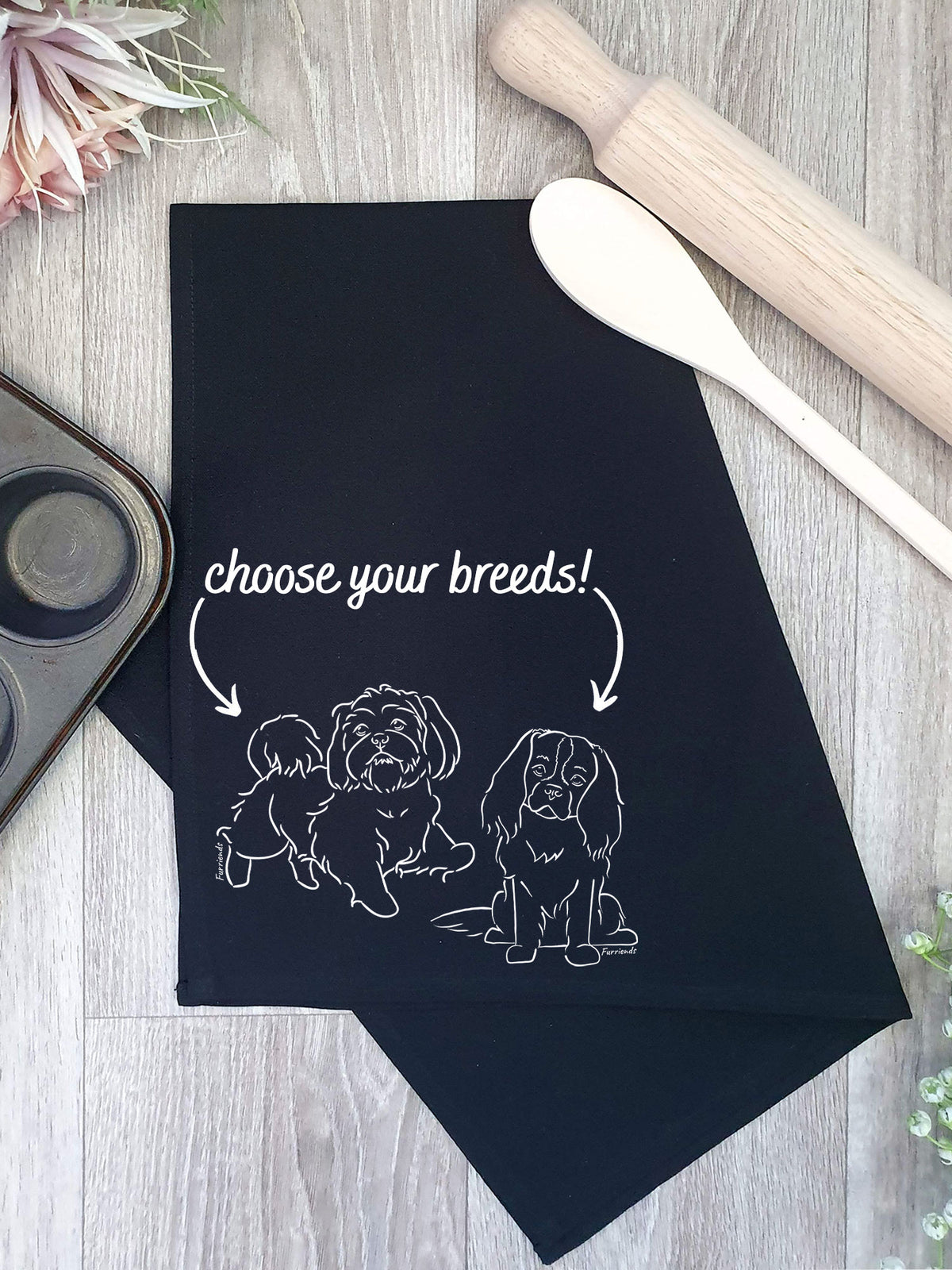 Dual Breed Customisable Tea Towel