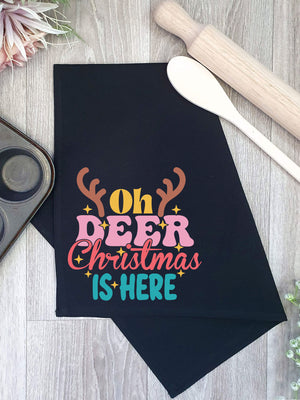 Oh Deer. Christmas Is Here Tea Towel