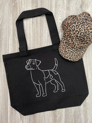 Jack Russell Terrier (Smooth Coat) Cotton Canvas Shoulder Tote Bag