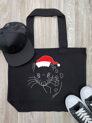 Spotted-Tailed Quoll Christmas Edition Cotton Canvas Shoulder Tote Bag