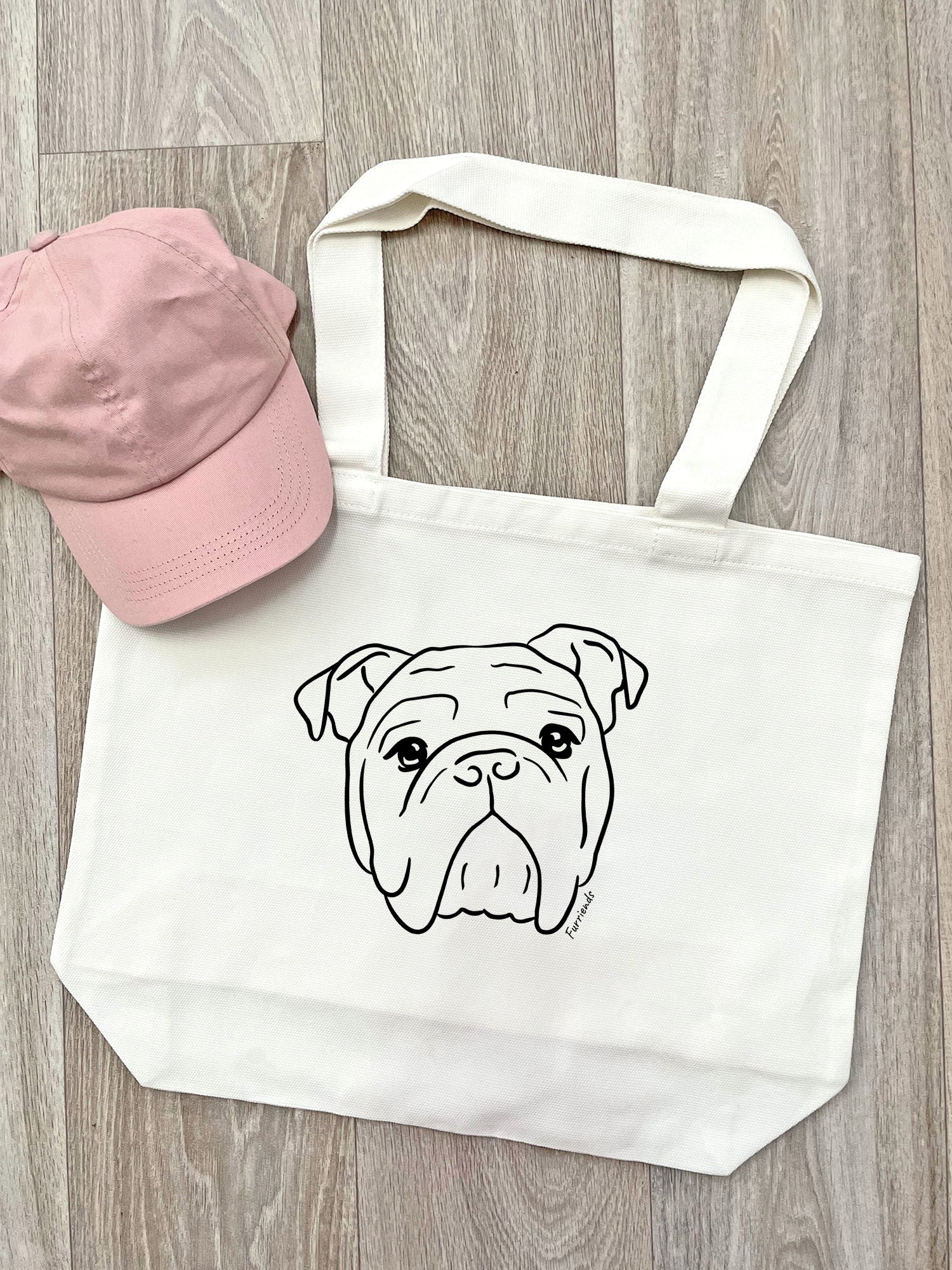 British Bulldog Cotton Canvas Shoulder Tote Bag