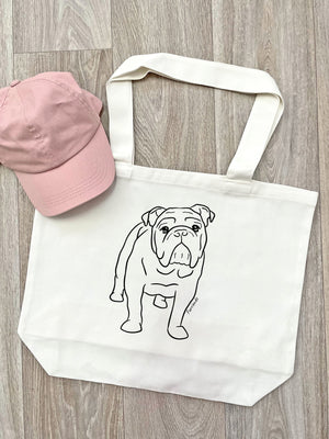 British Bulldog Cotton Canvas Shoulder Tote Bag