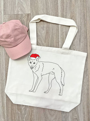 Dingo Christmas Edition Cotton Canvas Shoulder Tote Bag
