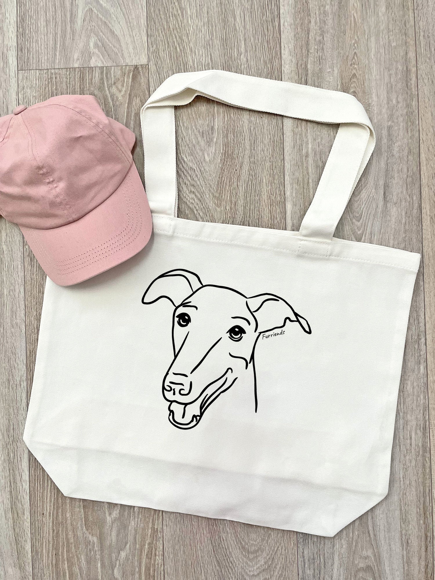 Greyhound Cotton Canvas Shoulder Tote Bag