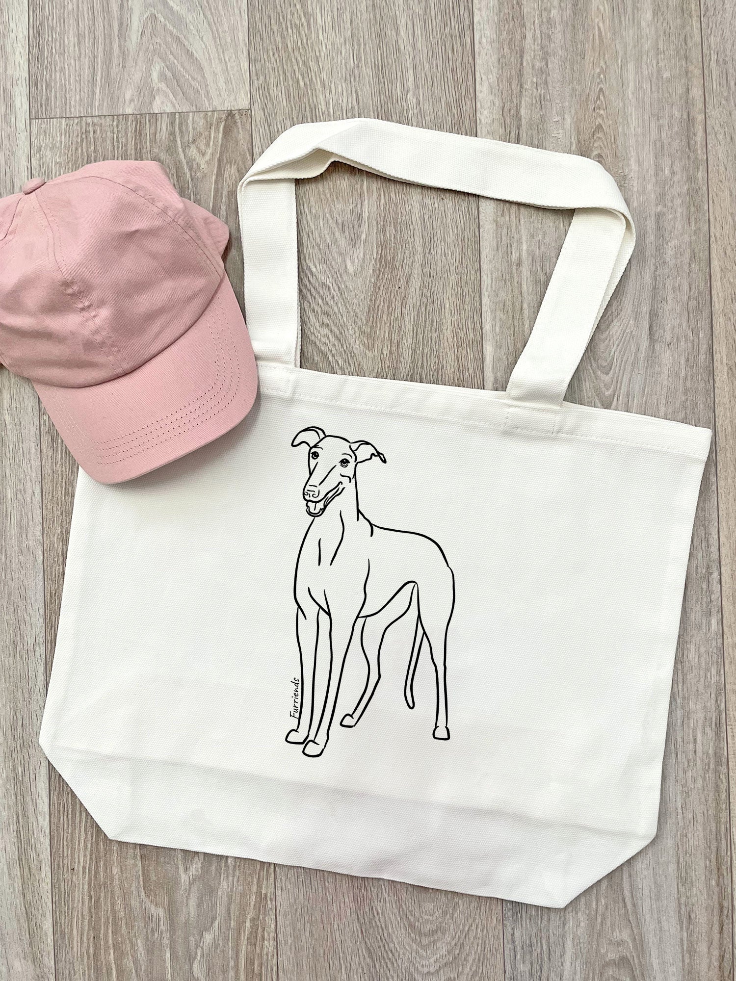 Greyhound Cotton Canvas Shoulder Tote Bag