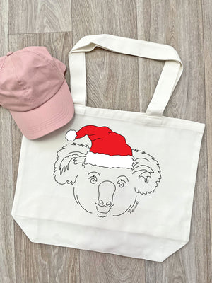 Koala Christmas Edition Cotton Canvas Shoulder Tote Bag