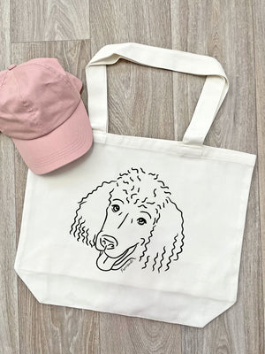 Standard Poodle Cotton Canvas Shoulder Tote Bag