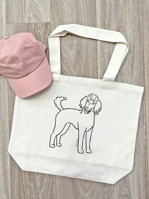 Standard Poodle Cotton Canvas Shoulder Tote Bag