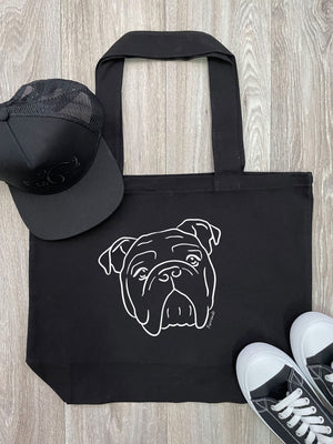 British Bulldog Cotton Canvas Shoulder Tote Bag