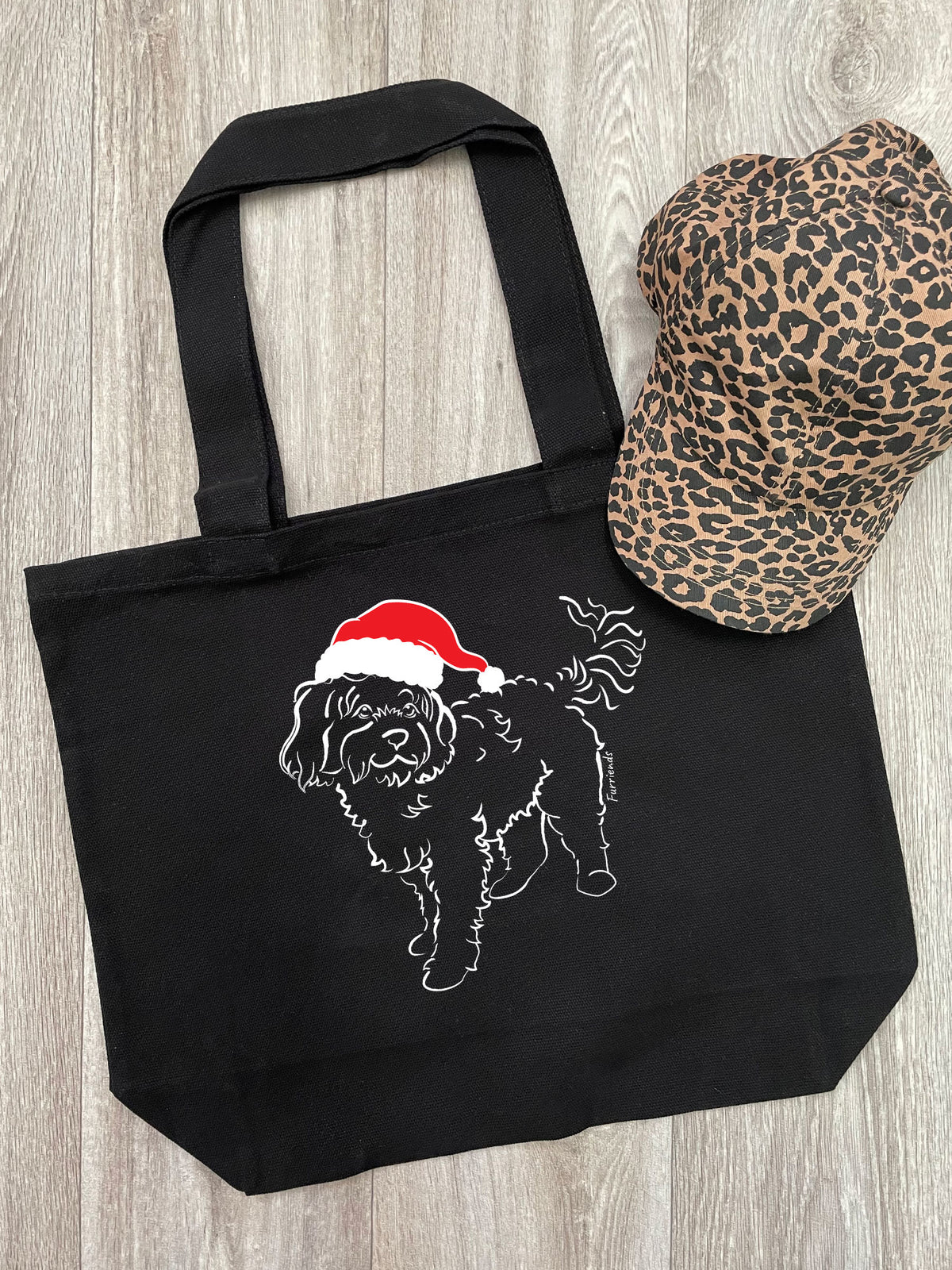 Cavoodle Christmas Edition Cotton Canvas Shoulder Tote Bag