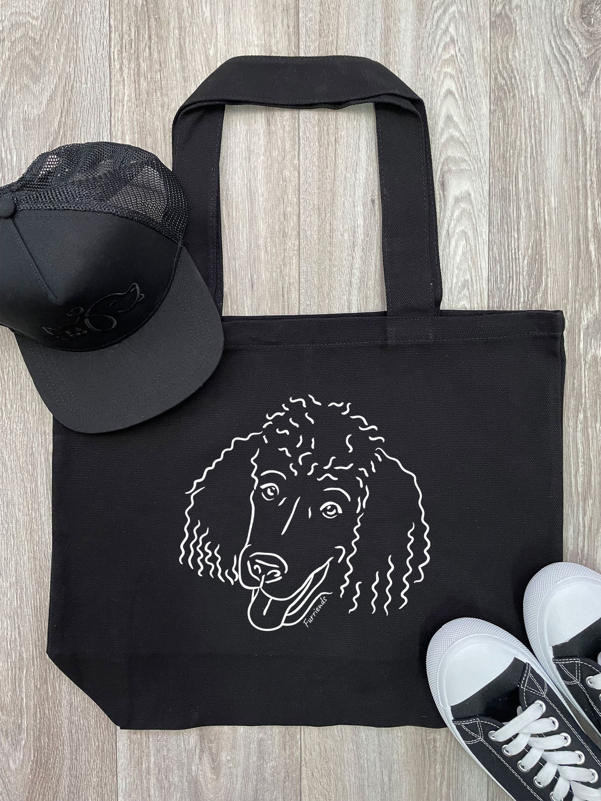 Standard Poodle Cotton Canvas Shoulder Tote Bag Furriends Australia