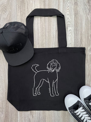 Standard Poodle Cotton Canvas Shoulder Tote Bag