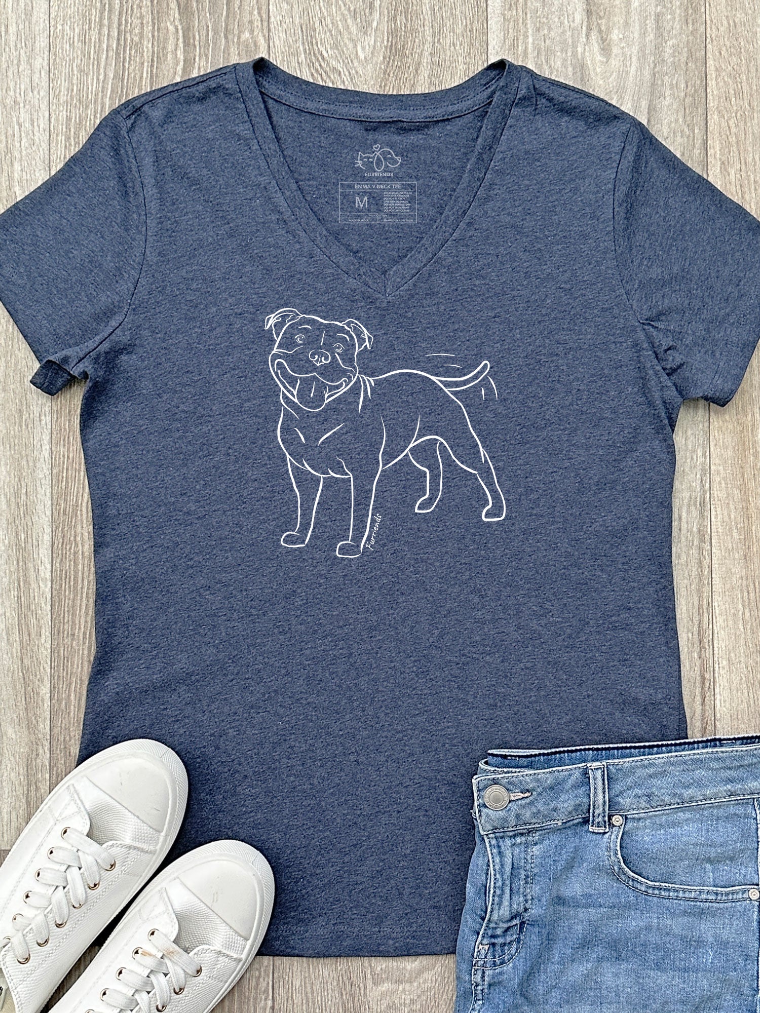 Staffordshire Bull Terrier Emma V-Neck Tee