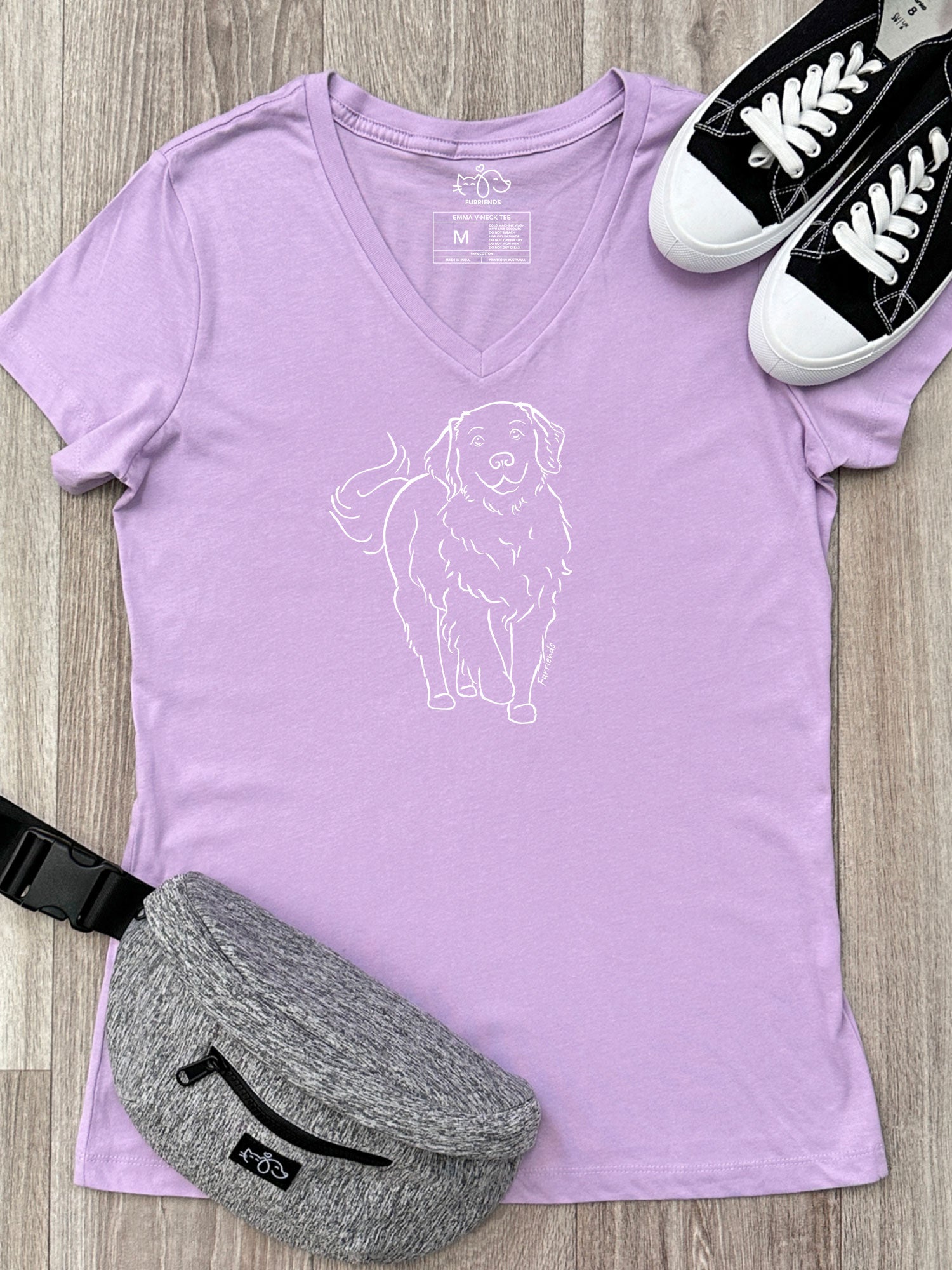 Golden Retriever Emma V-Neck Tee