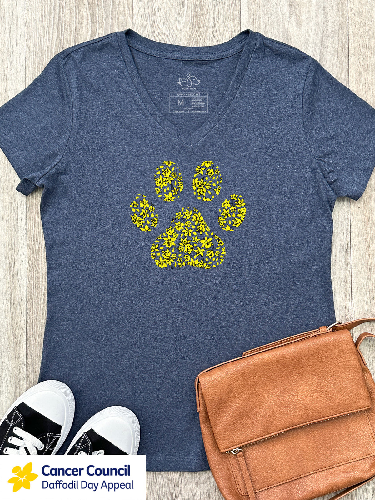 LIMITED EDITION Light After Dark Paw Print Emma V-Neck Tee