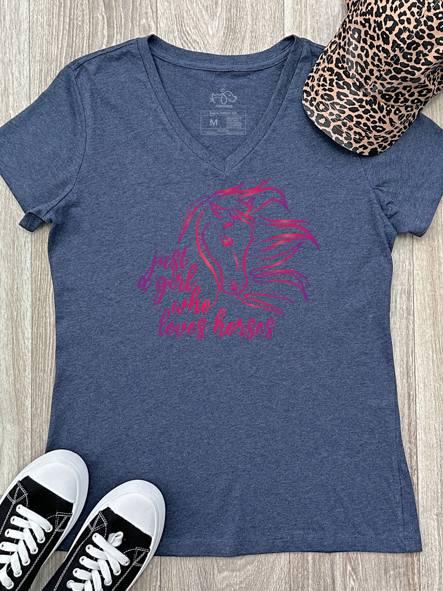 Just A Girl Who Loves Horses Emma V-Neck Tee