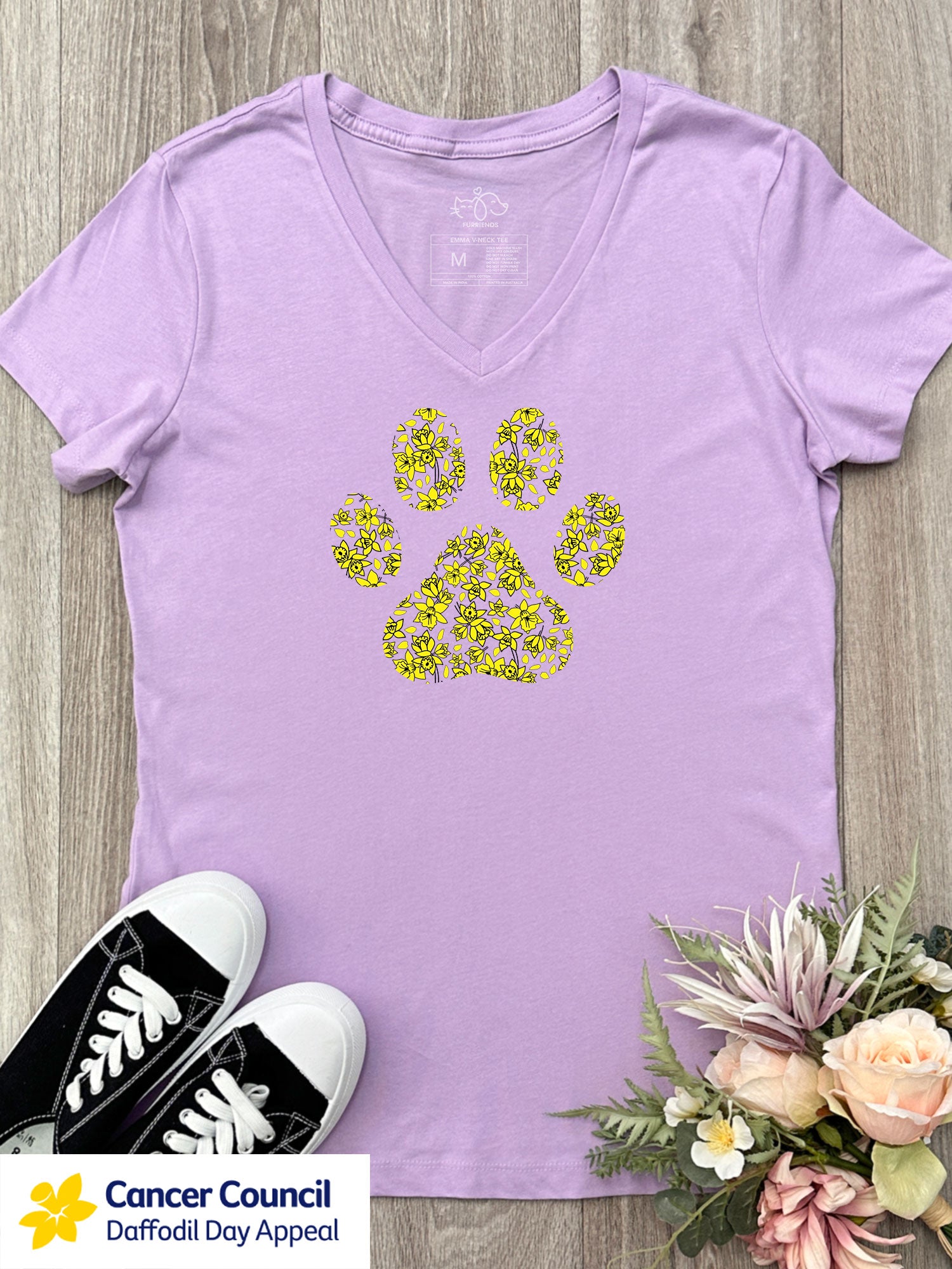 LIMITED EDITION Light After Dark Paw Print Emma V-Neck Tee