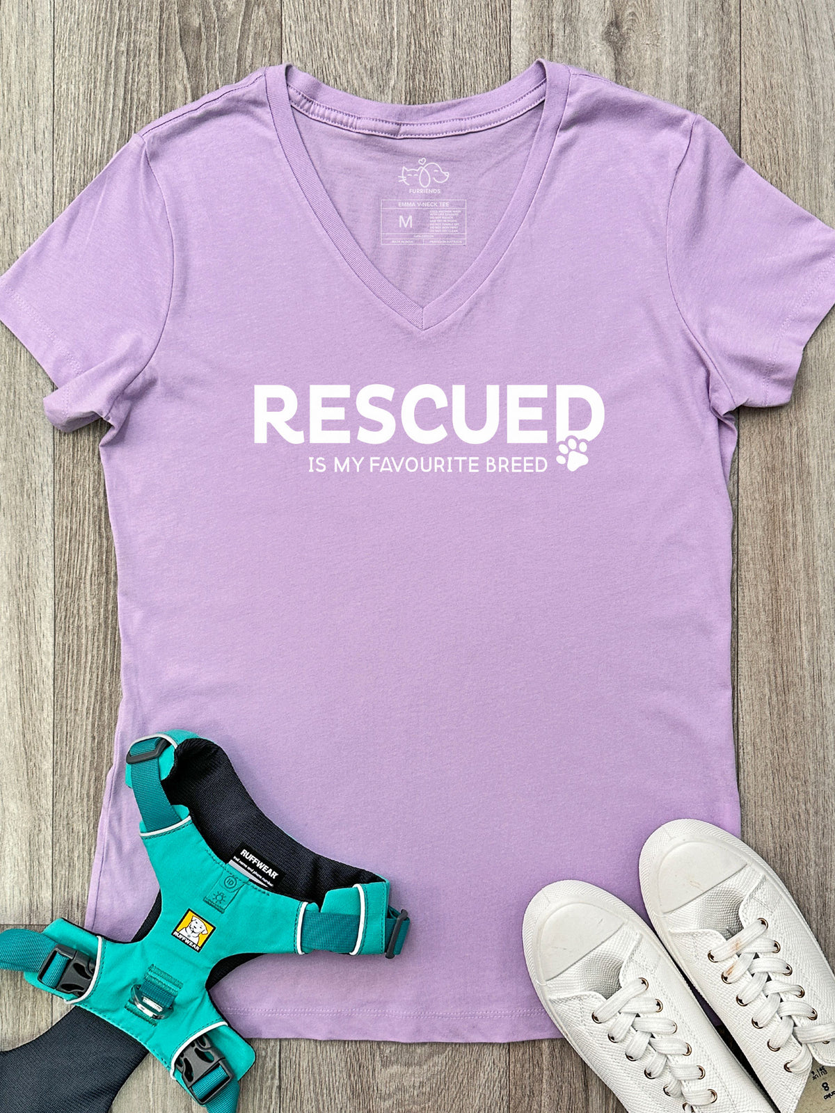 Rescued Is My Favourite Breed Emma V-Neck Tee