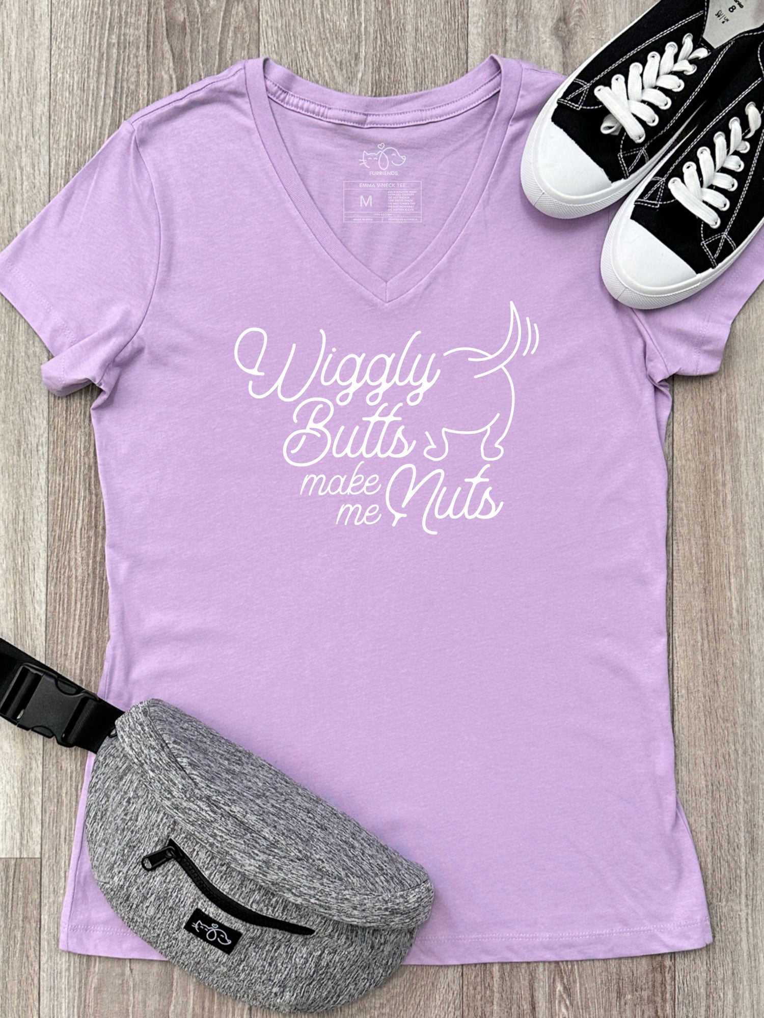 Wiggly Butts Make Me Nuts Emma V-Neck Tee