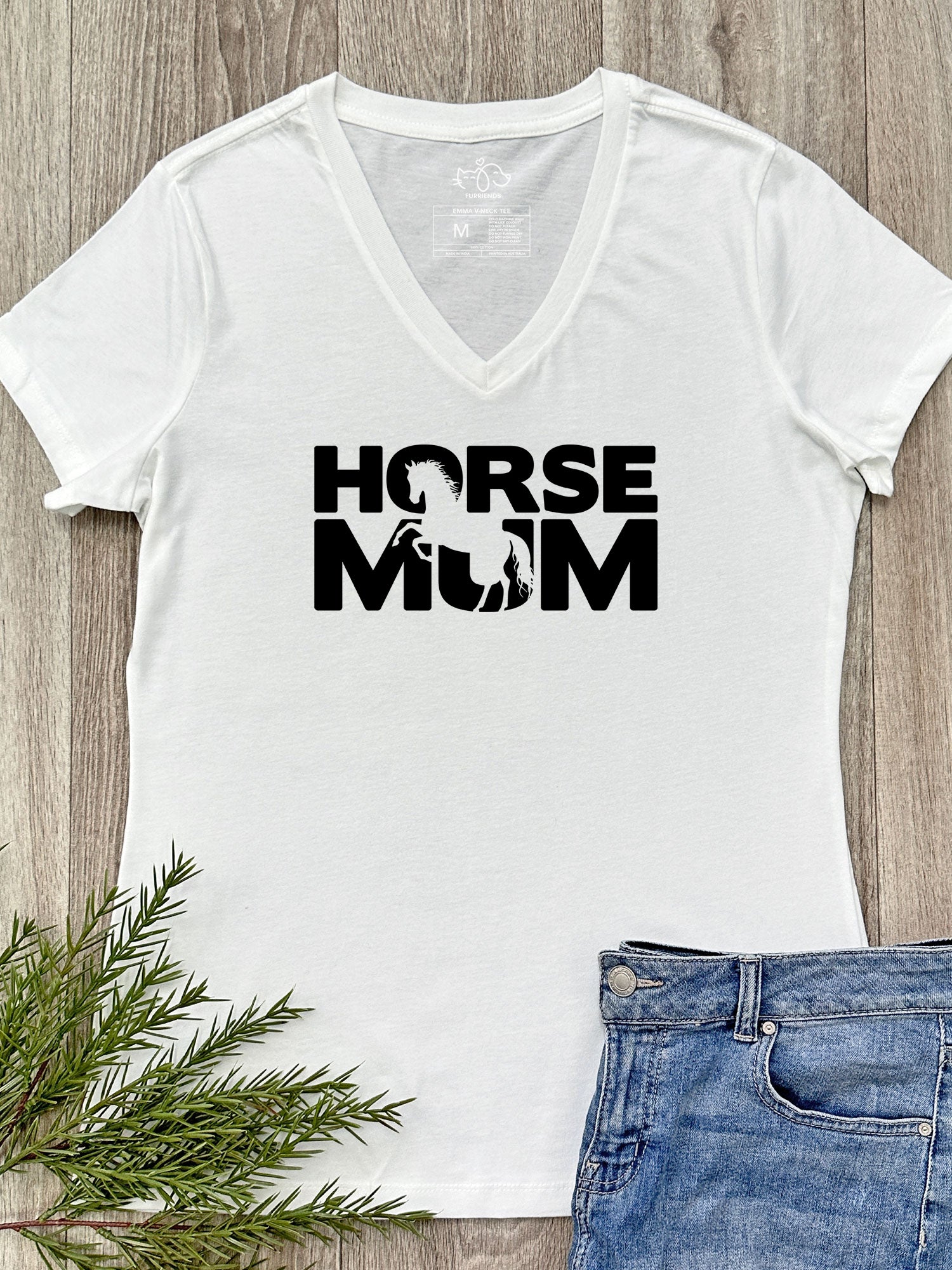 Horse Mum Silhouette Emma V-Neck Tee