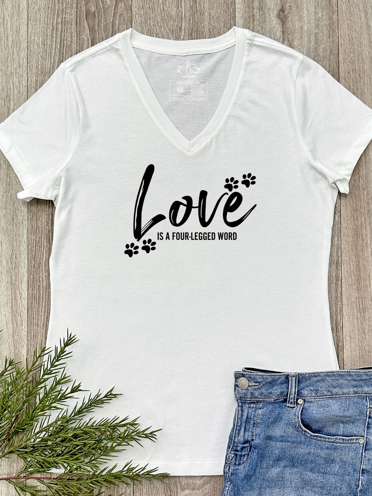 Love Is A Four-Legged Word Emma V-Neck Tee