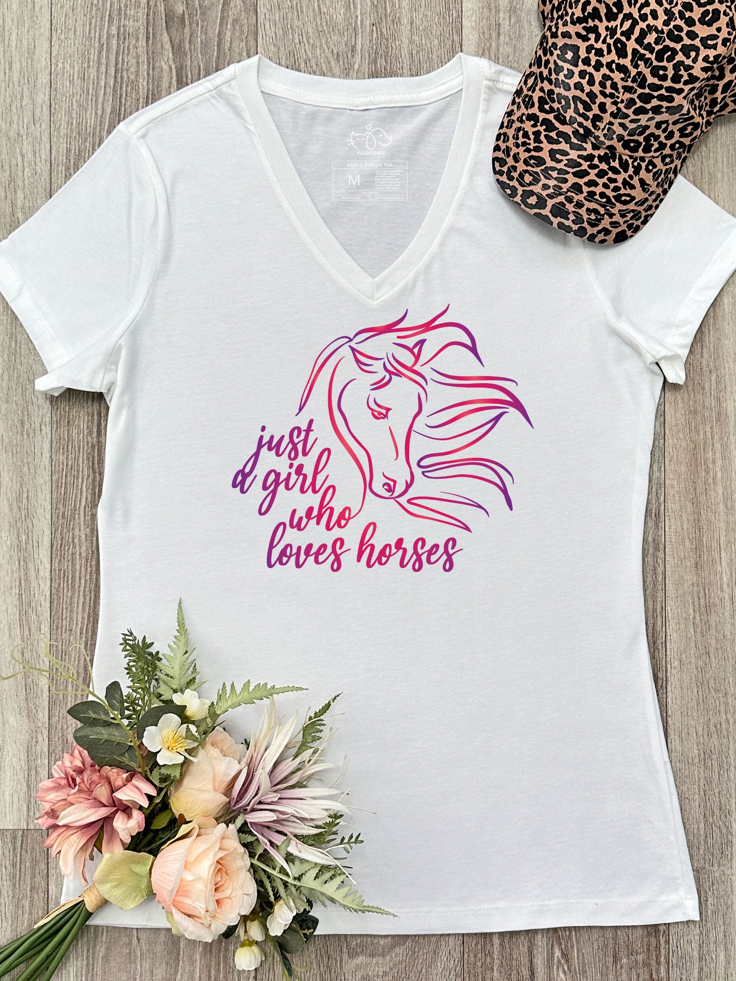 Just A Girl Who Loves Horses Emma V-Neck Tee