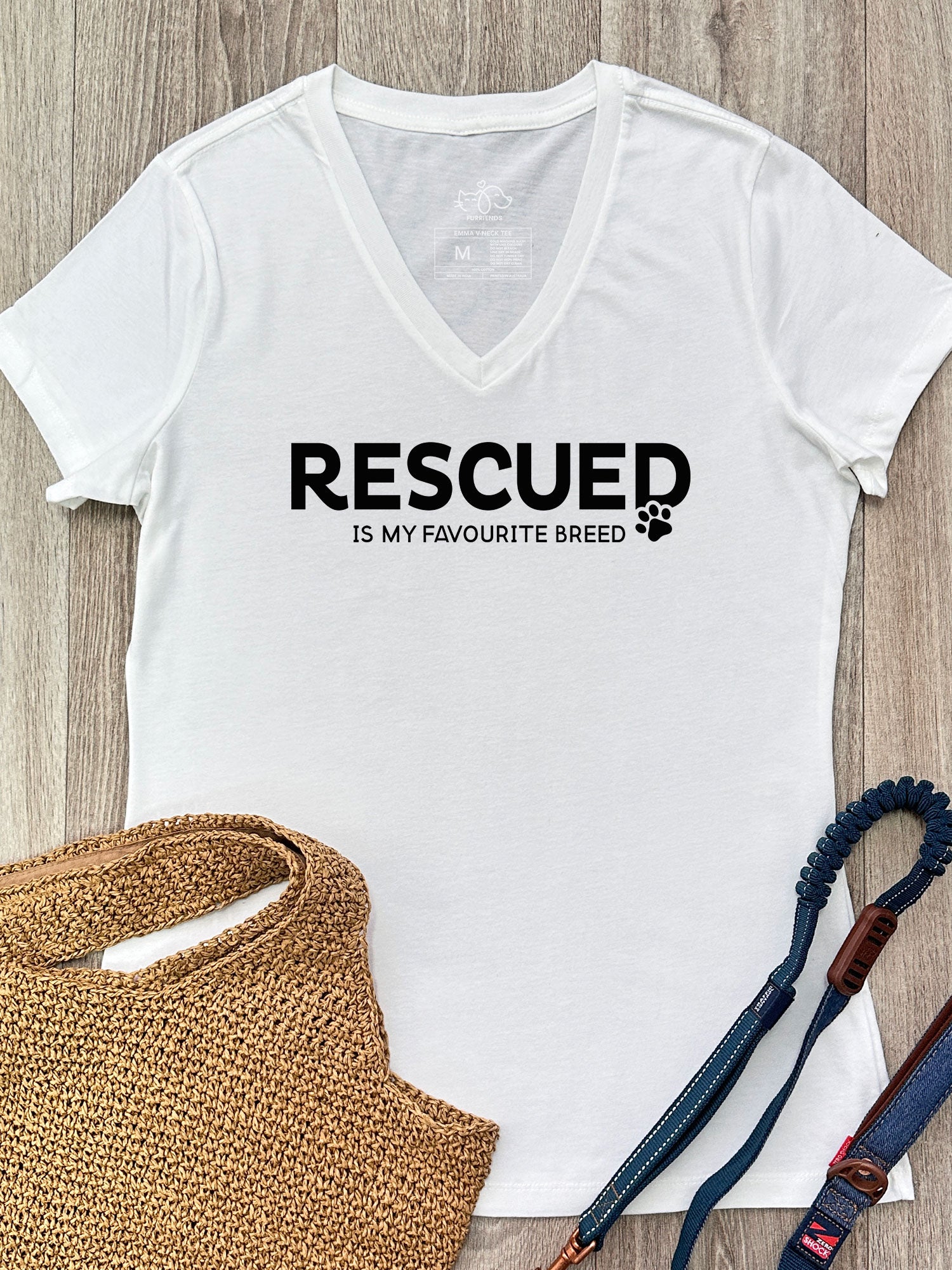 Rescued Is My Favourite Breed Emma V-Neck Tee