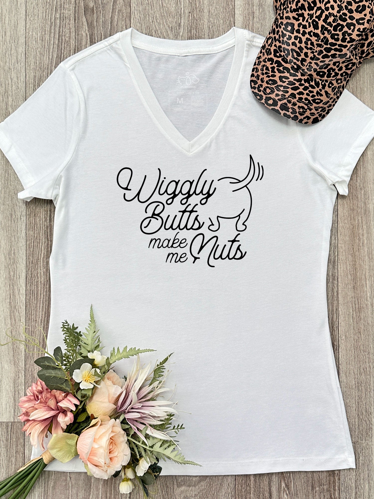 Wiggly Butts Make Me Nuts Emma V-Neck Tee