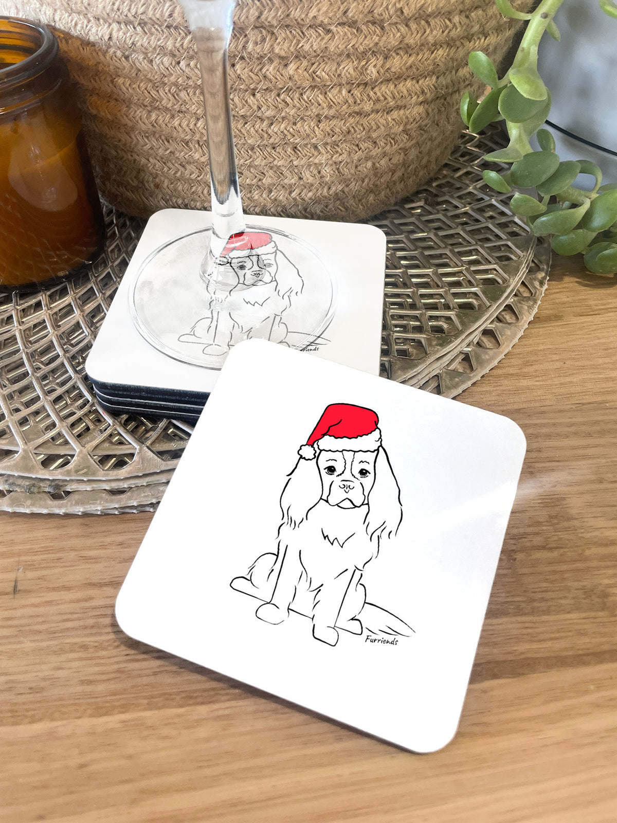 Cavalier King Charles Spaniel Christmas Edition Coaster