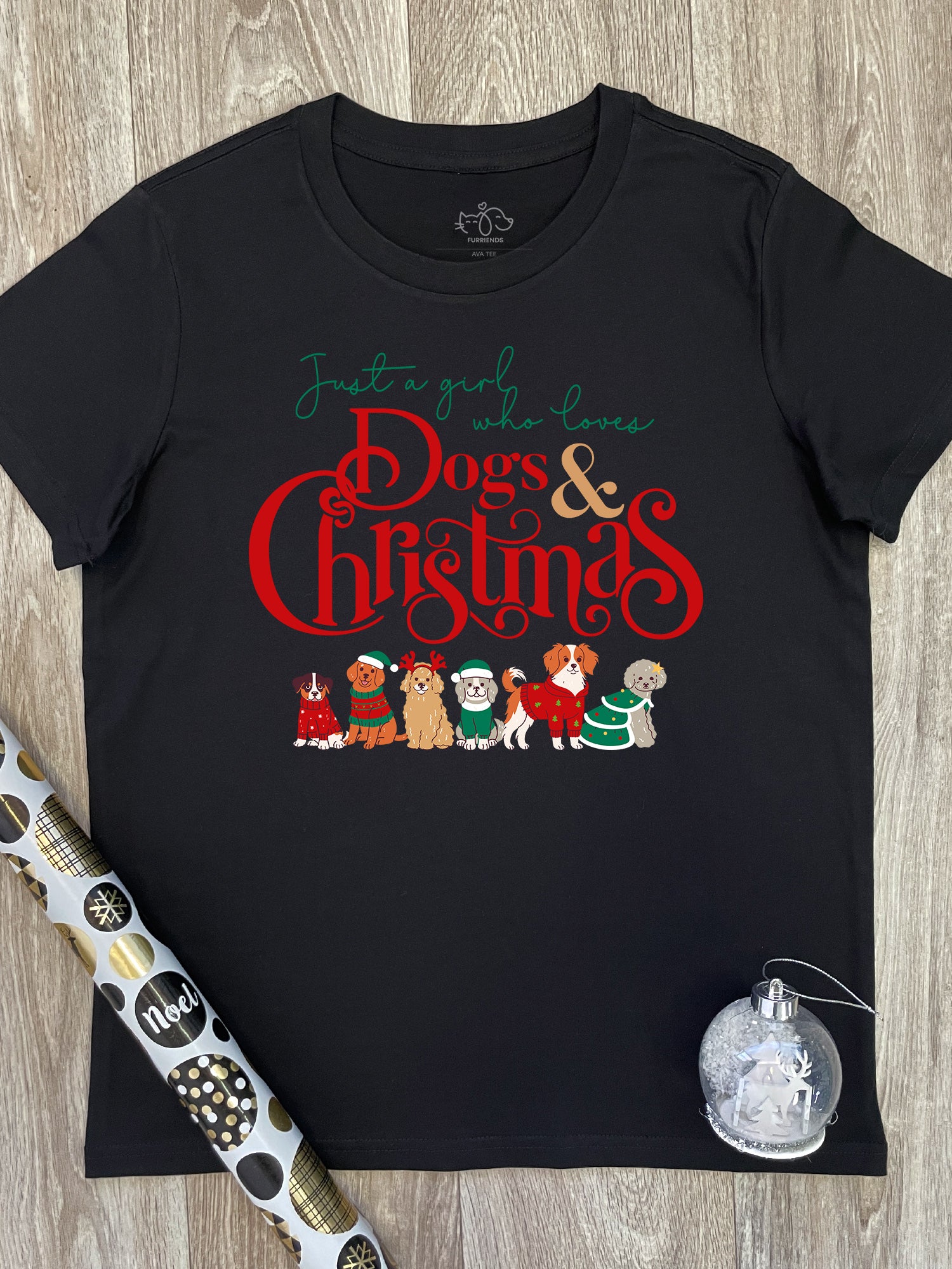 Just A Girl Who Loves Dogs & Christmas Ava Women's Regular Fit Tee