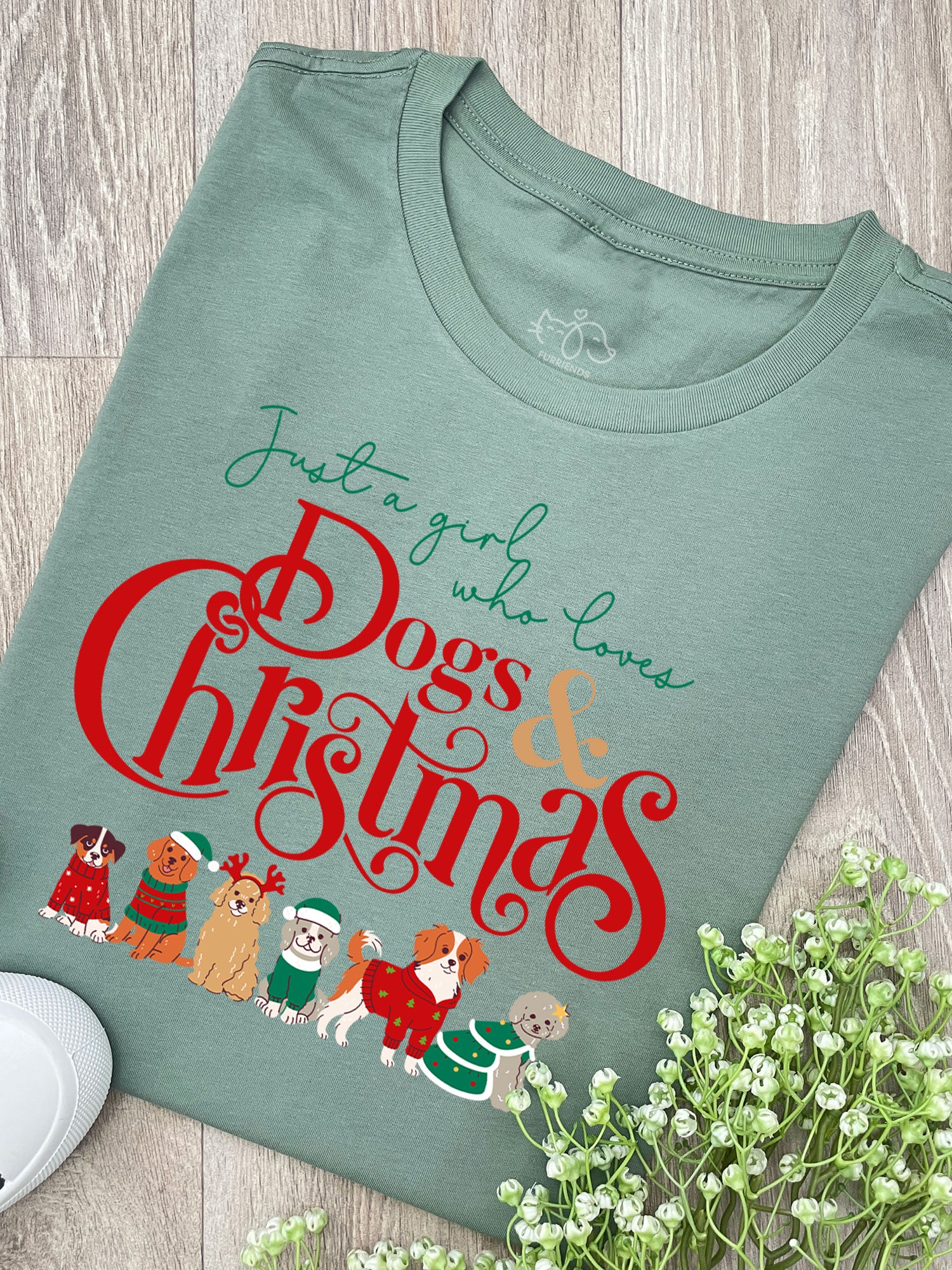 Just A Girl Who Loves Dogs & Christmas Ava Women's Regular Fit Tee