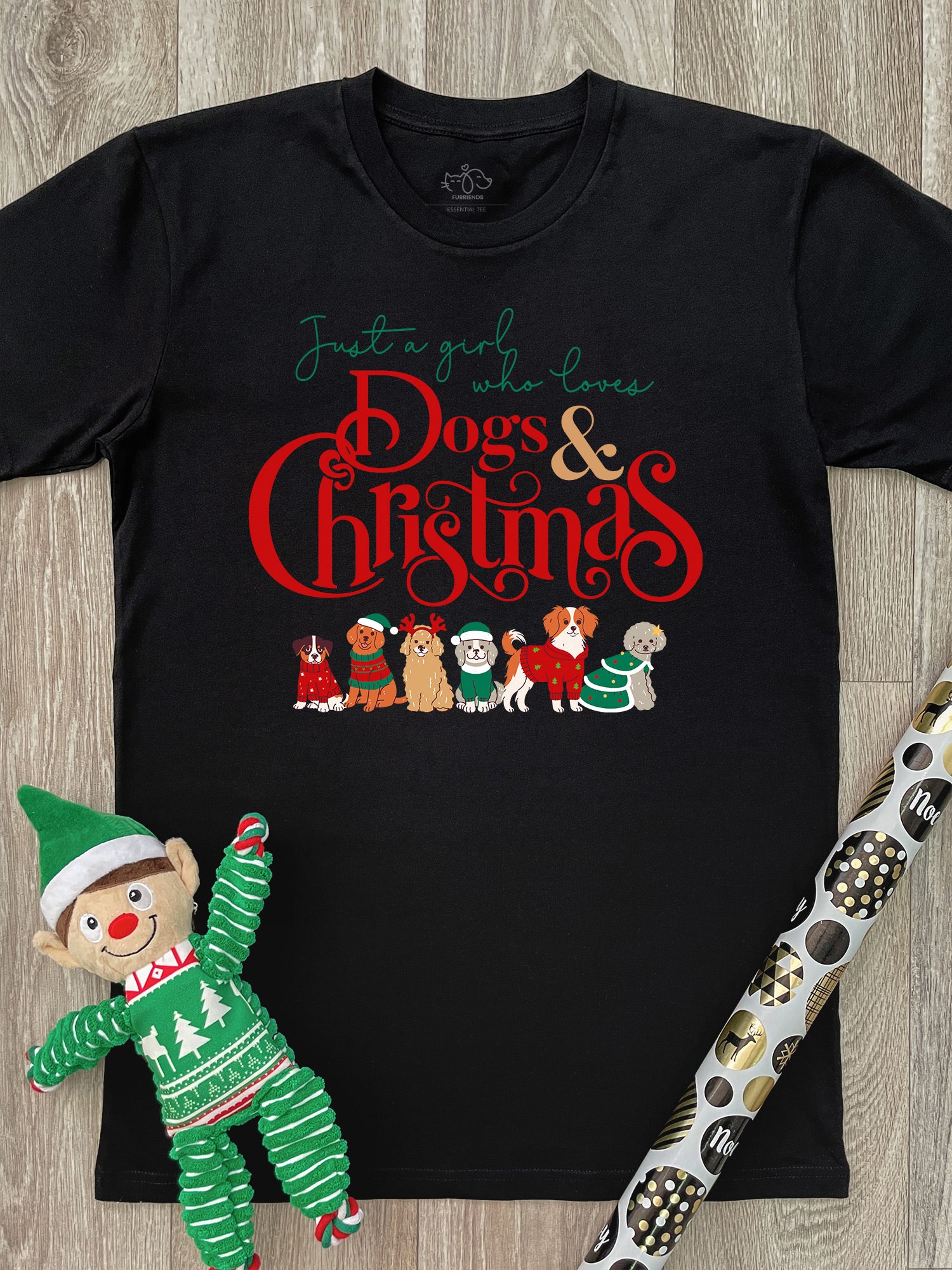 Just A Girl Who Loves Dogs & Christmas Essential Unisex Tee