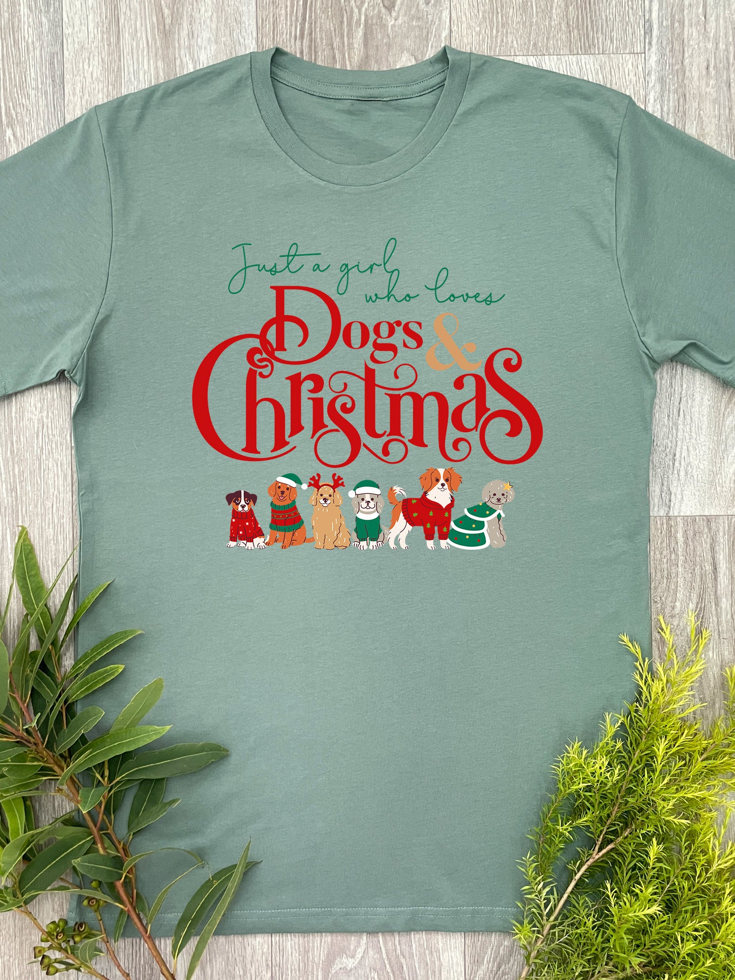 Just A Girl Who Loves Dogs & Christmas Essential Unisex Tee