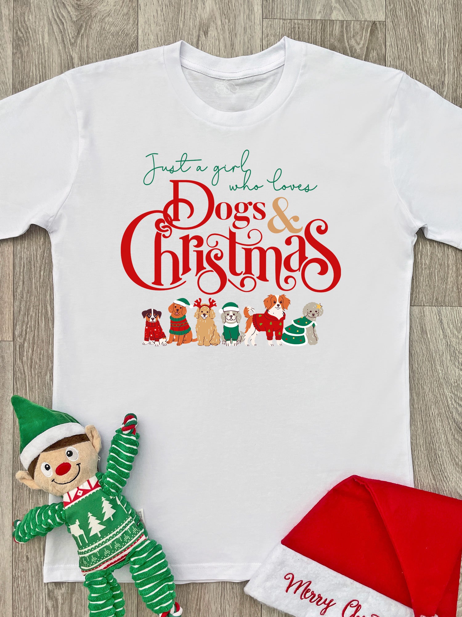 Just A Girl Who Loves Dogs & Christmas Essential Unisex Tee